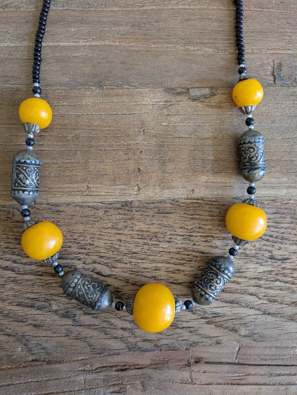 Waltraud's Boho Vintage Copal Beaded Necklace